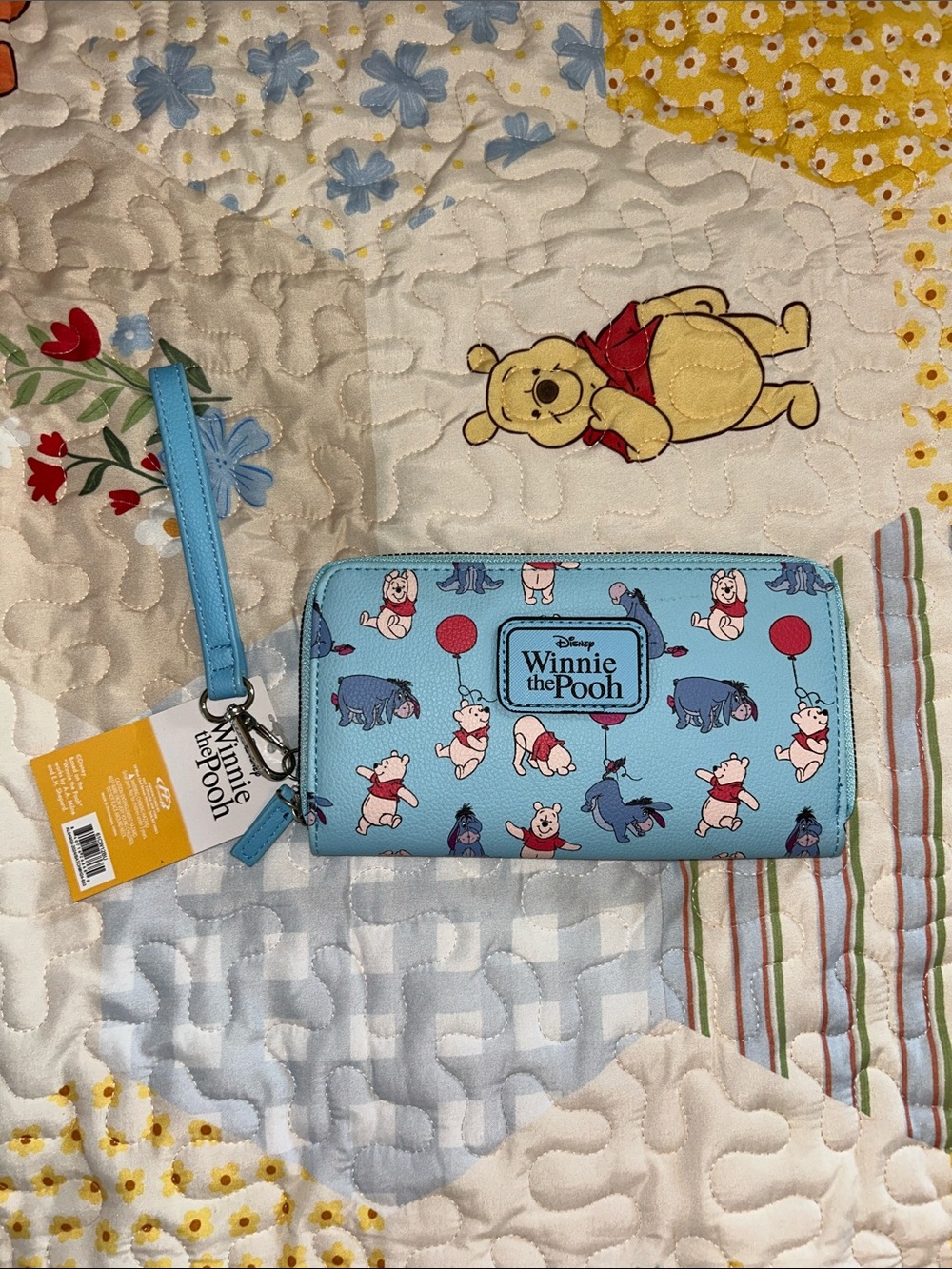Winnie the Pooh Light Blue Wristlet Wallet